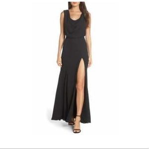 Fame and Partners Black V Back Maxi Dress